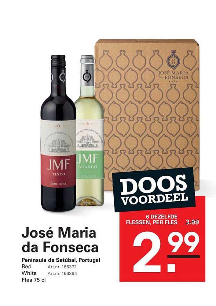 José Maria da Fonseca Doos voordeel 6 dezelfde flessen, per fles