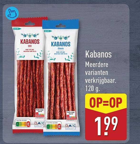Kabanos Meerdere varianten verkrijgbaar. 120 g. OP=OP
