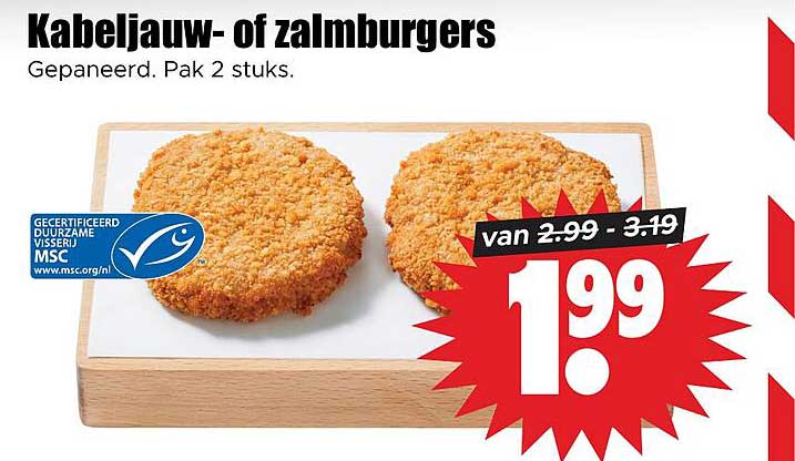 Kabeljauw- of zalmburgers