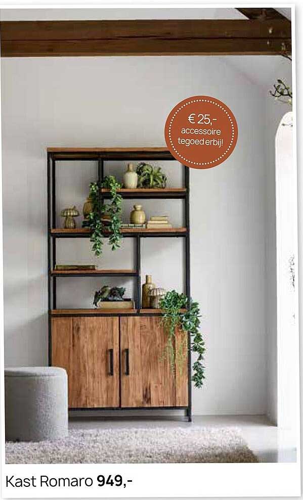 Kast Romaro €25,- accessoire tegoed erbij!