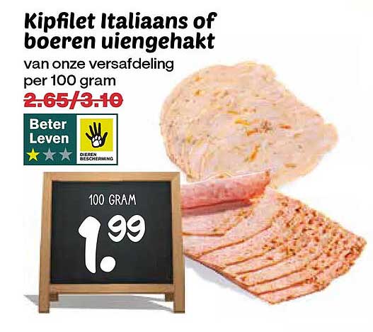 Kipfilet Italiaans of boeren uiengehakt
