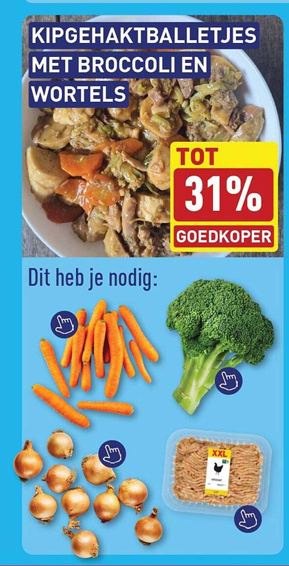 KIPGEHAKTBALLETJES MET BROCCOLI EN WORTELS