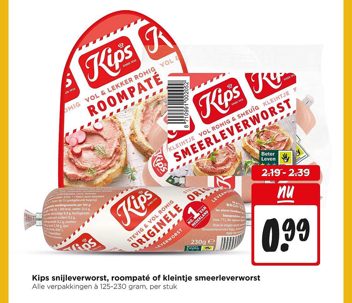 Kips snijleverworst, roompaté of kleintje smeerleverworst