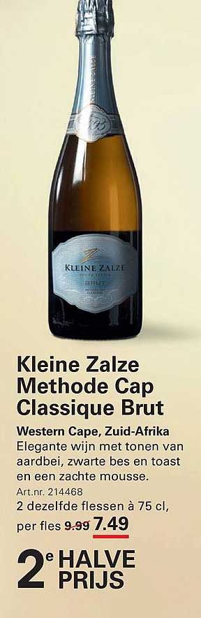 Kleine Zalze Methode Cap Classique Brut 2e halve prijs