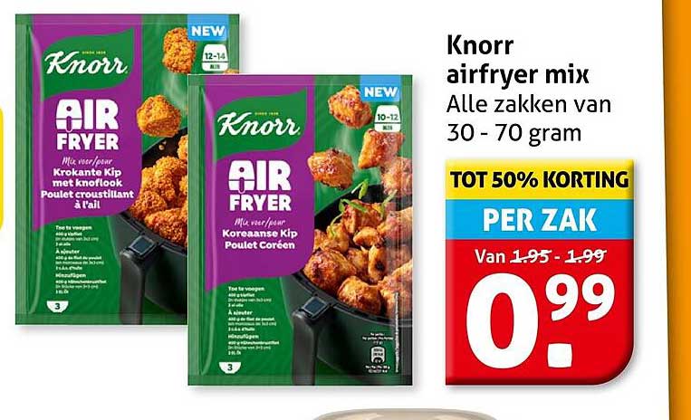 Knorr airfryer mix Tot 50% korting