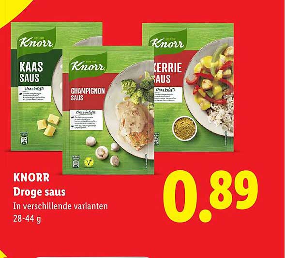 KNORR Droge saus In verschillende varianten 28-44 g