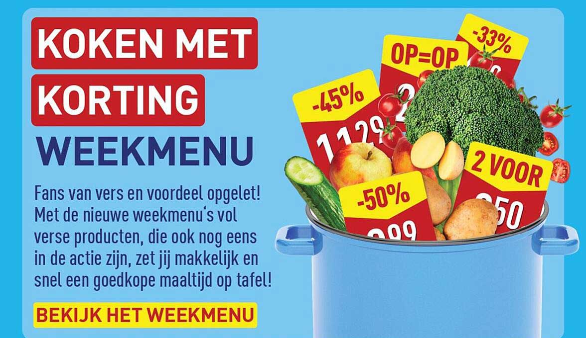 Koken met korting Weekmenu