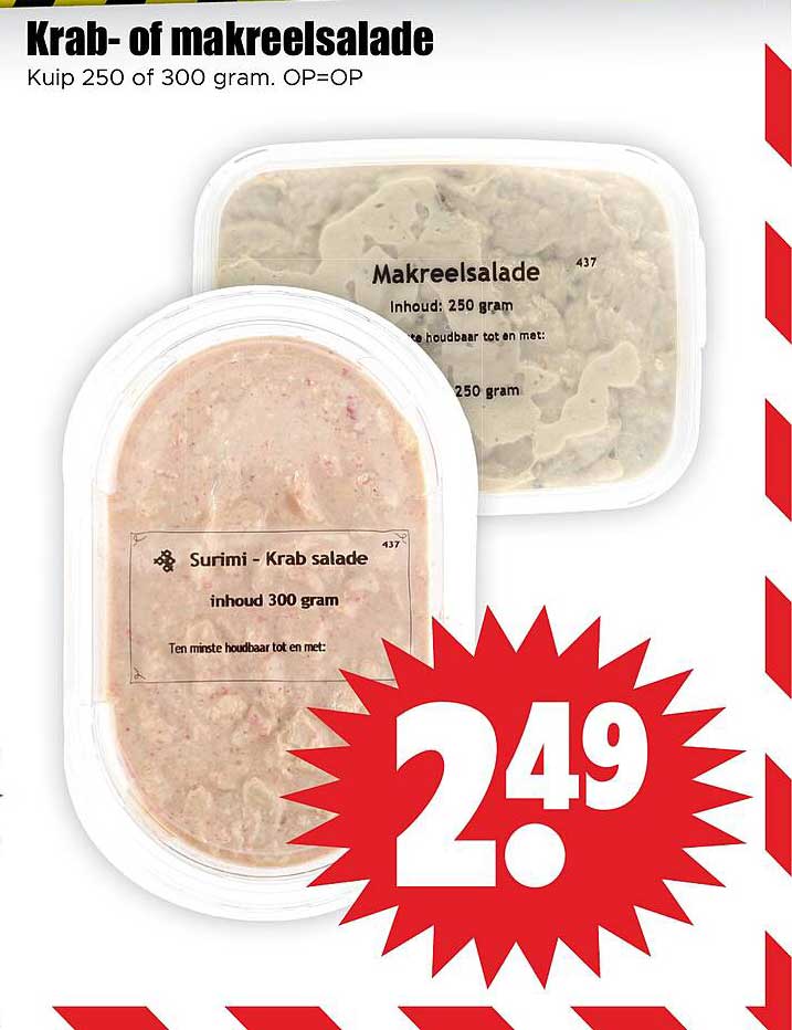 Krab- of makreelsalade