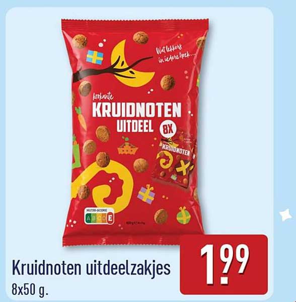 Kruidnoten uitdeelzakjes 8x50 g.