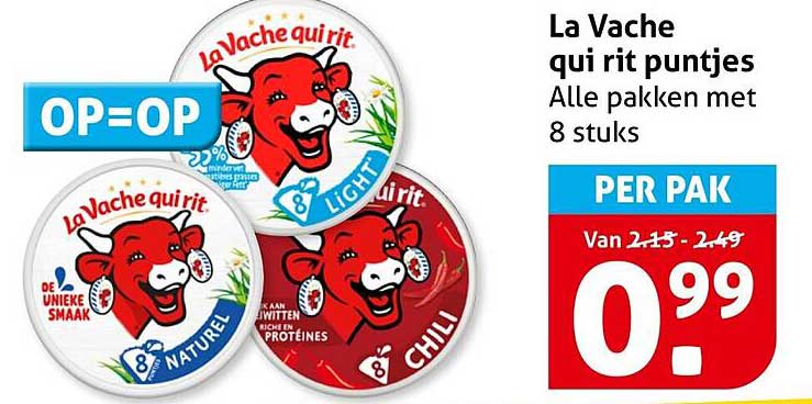 La Vache qui rit puntjes Alle pakken met 8 stuks OP=OP
