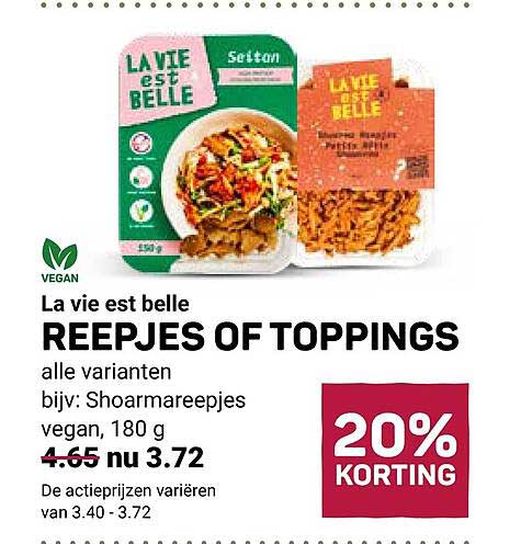 La vie est belle REEPJES OF TOPPINGS