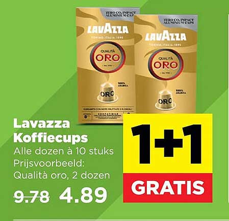 Lavazza Koffiecups 1+1 GRATIS
