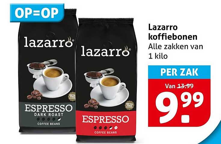 Lazarro koffiebonen Alle zakken van 1 kilo