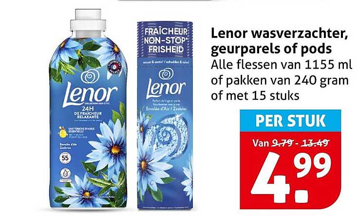 Lenor wasverzachter, geurparels of pods