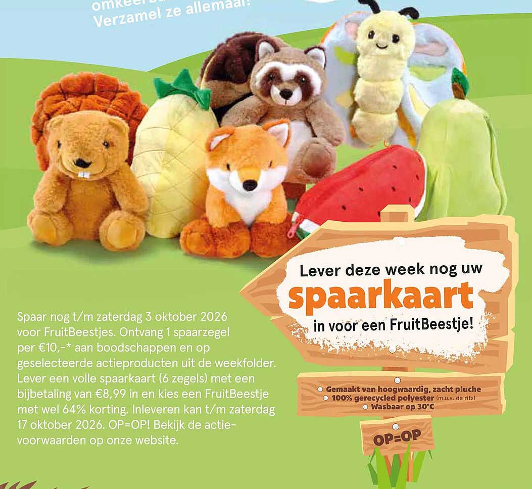Lever deze week nog uw spaarkaart in voor een FruitBeestje!