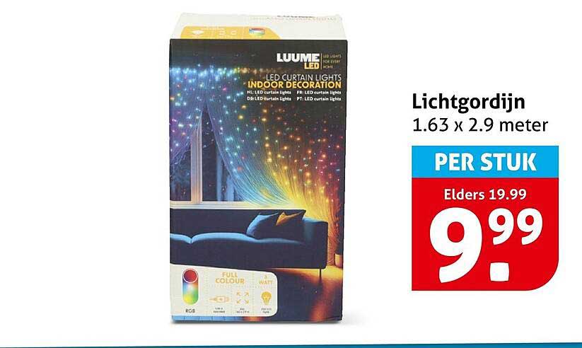 Lichtgordijn 1.63 x 2.9 meter