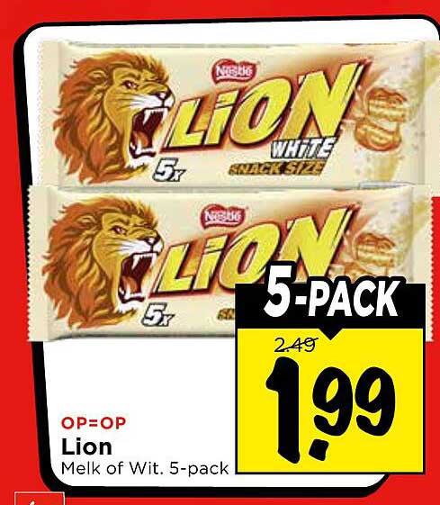 Lion Melk of Wit. 5-pack 5-PACK