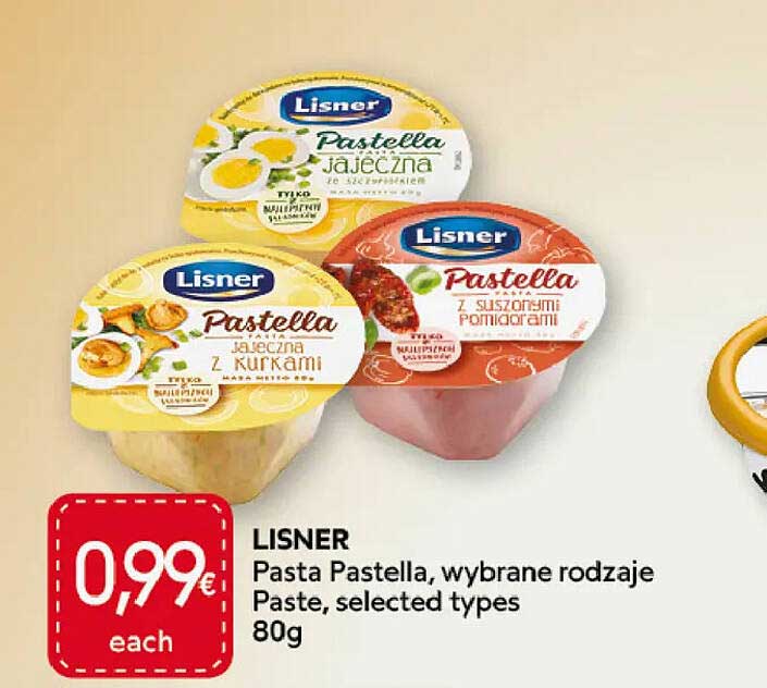 LISNER Pasta Pastella, wybrane rodzaje Paste, selected types 80g