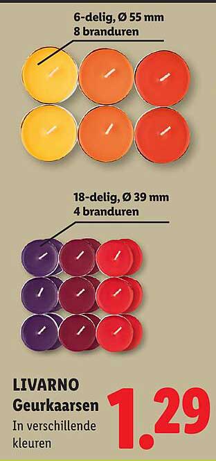 LIVARNO Geurkaarsen In verschillende kleuren