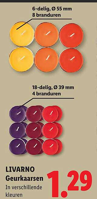 LIVARNO Geurkaarsen In verschillende kleuren