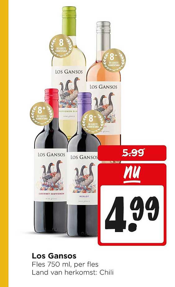 Los Gansos Fles 750 ml, per fles Land van herkomst: Chili