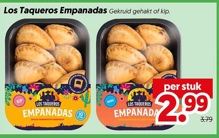 Los Taqueros Empanadas Gekruid gehakt of kip. per stuk