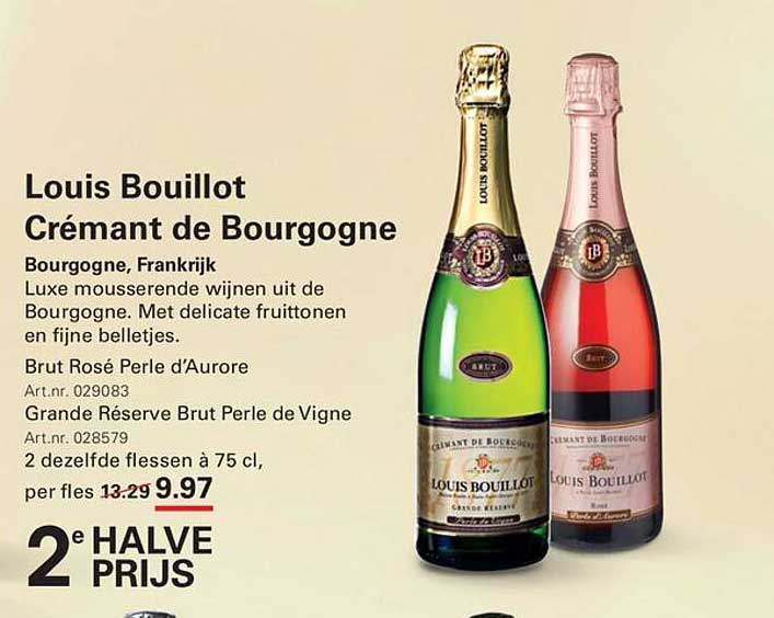Louis Bouillot Crémant de Bourgogne 2e halve prijs
