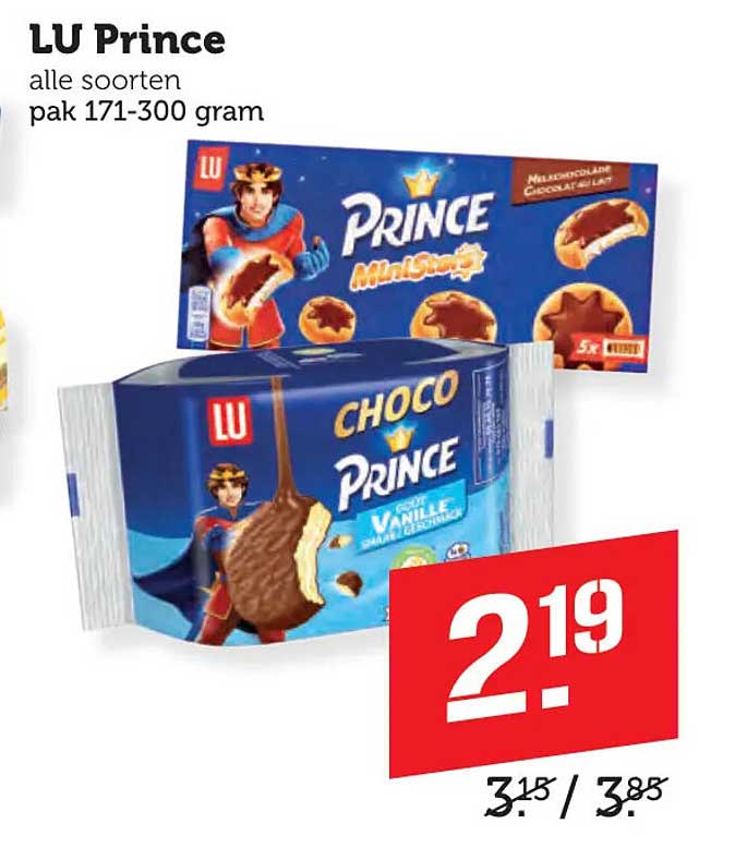 LU Prince alle soorten pak 171-300 gram