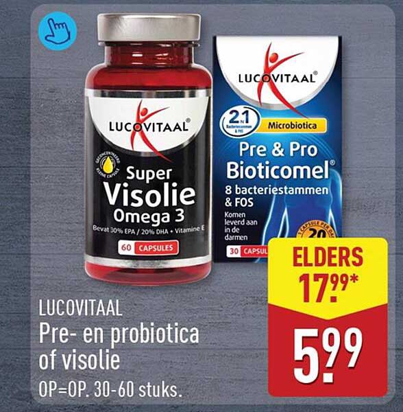 LUCOVITAAL Pre- en probiotica of visolie OP=OP, 30-60 stuks.
