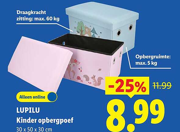 LUPILU Kinder opbergpoef -25%