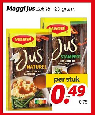 Maggi jus Zak 18 - 29 gram. per stuk