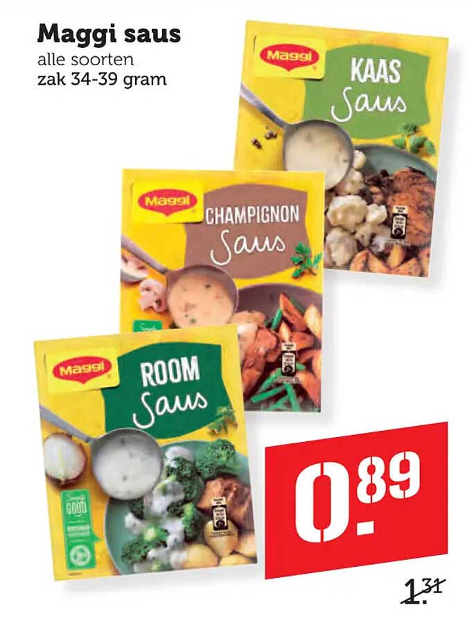 Maggi saus alle soorten zak 34-39 gram