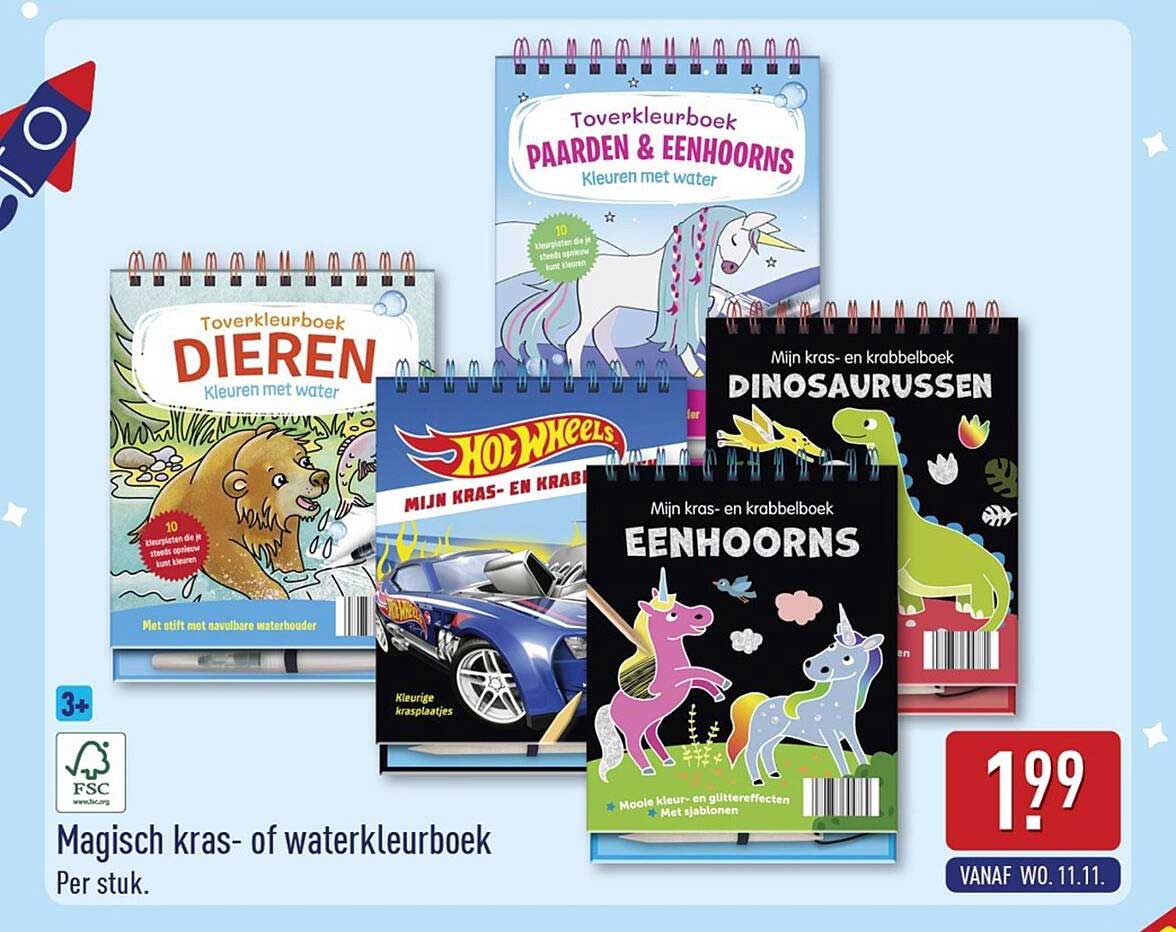 Magisch kras- of waterkleurboek
