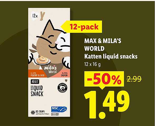 MAX & MILA'S WORLD Katten liquid snacks 12-pack