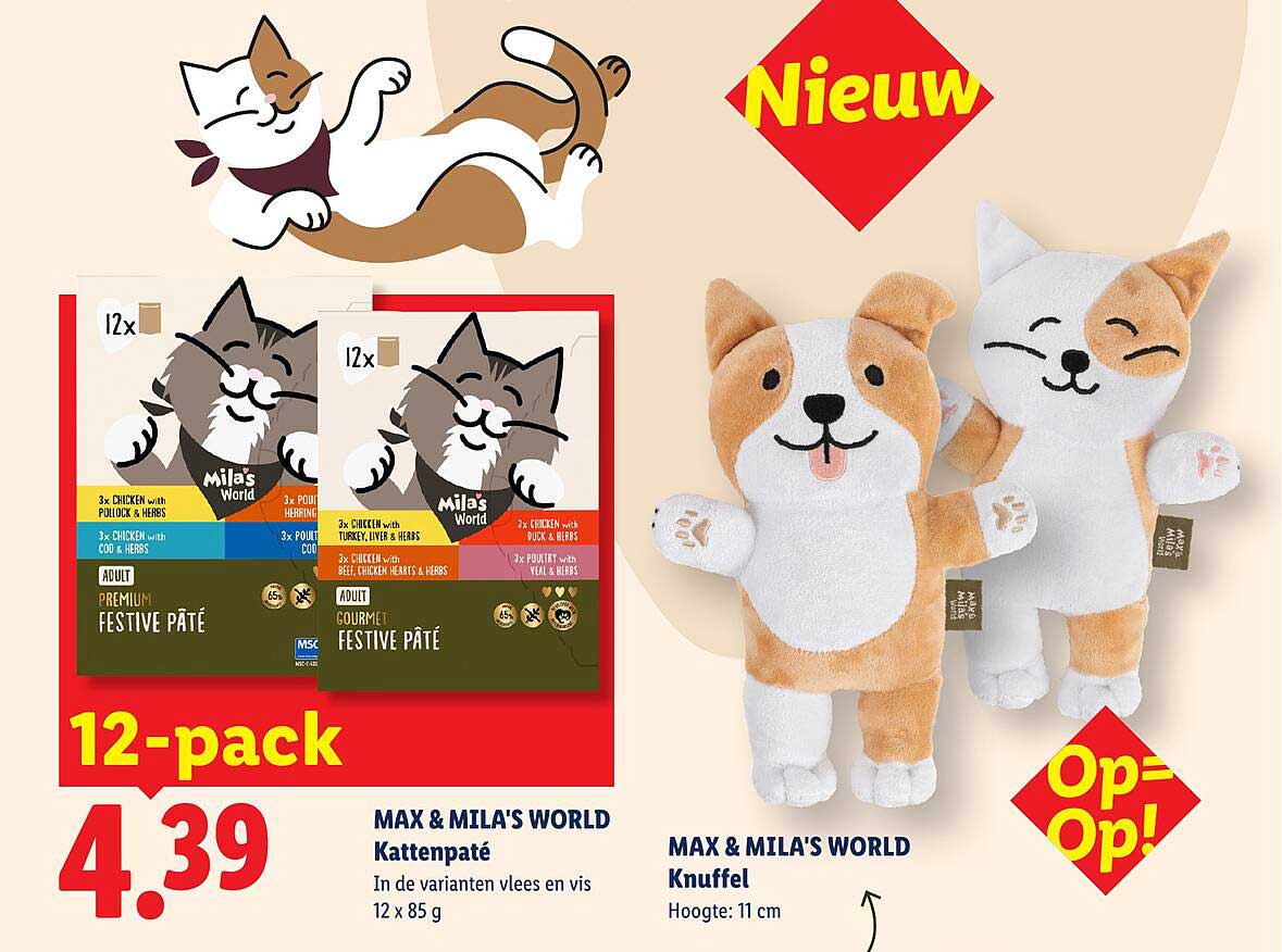 MAX & MILA'S WORLD Kattenpaté 12-pack