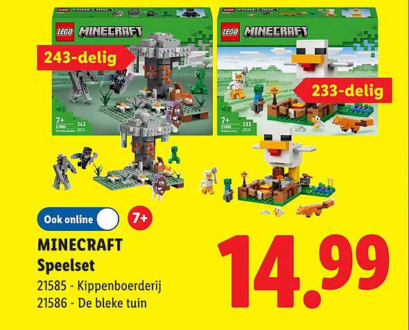 MINECRAFT Speelset 21585 - Kippenboerderij 21586 - De bleke tuin