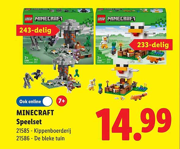 MINECRAFT Speelset 21585 - Kippenboerderij 21586 - De bleke tuin