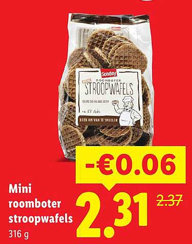 Mini roomboter stroopwafels 316 g