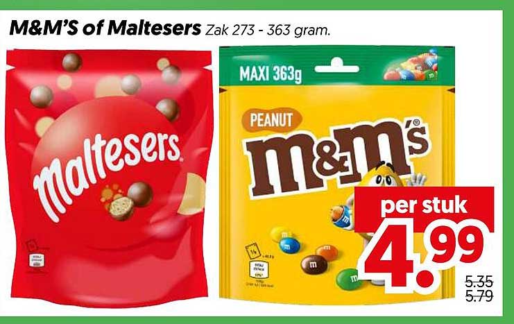 M&M’S of Maltesers Zak 273 - 363 gram.
