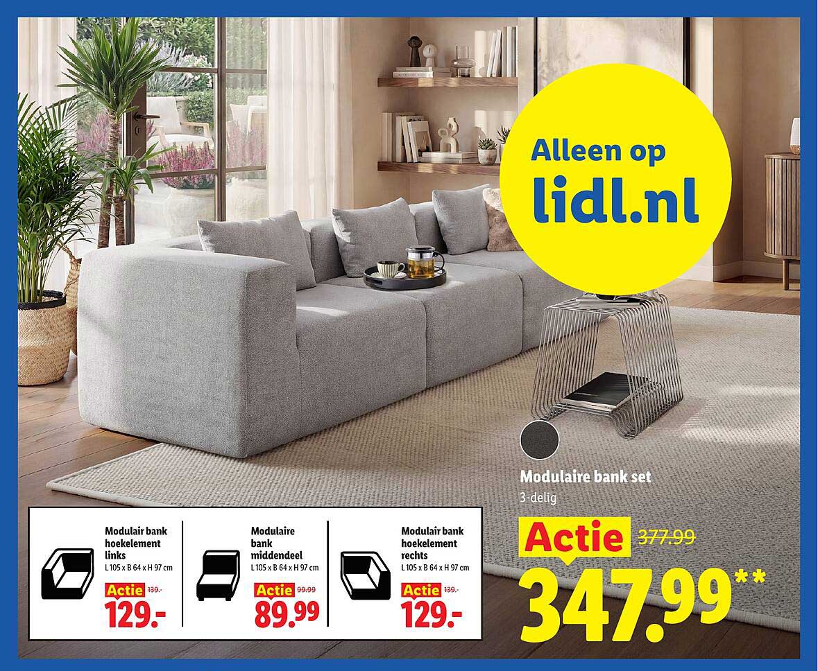 Modulaire bank set 3-delig Actie
