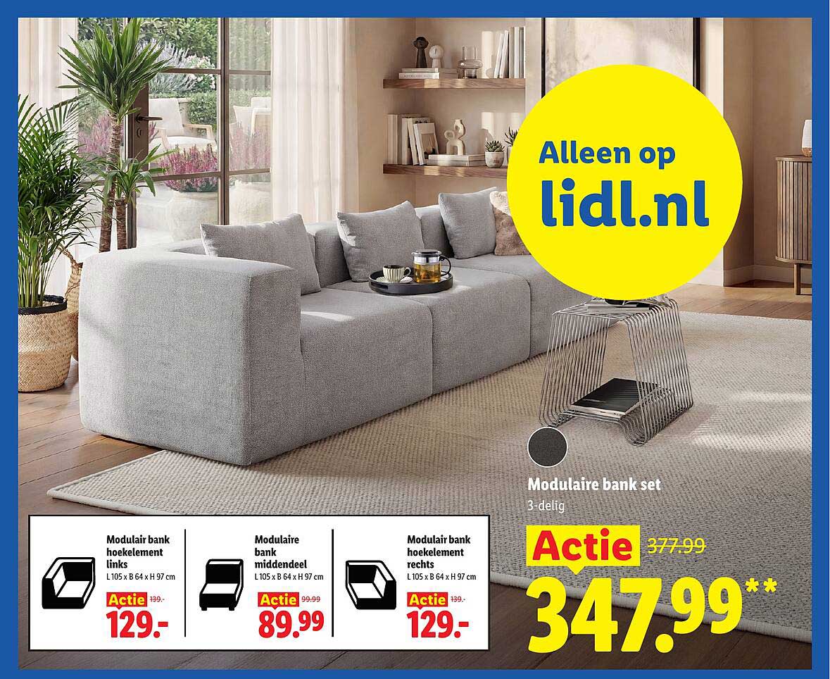 Modulaire bank set 3-delig Actie