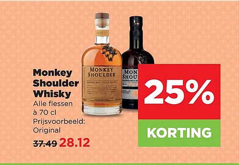 Monkey Shoulder Whisky 25% KORTING