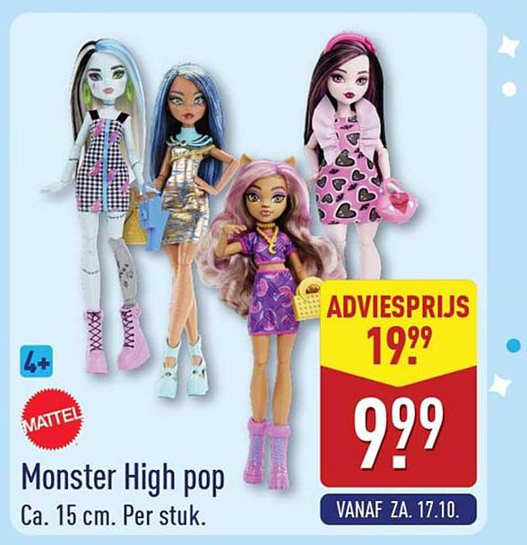 Monster High pop Ca. 15 cm. Per stuk.