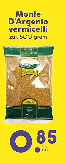 Monte D'Argento vermicelli zak 500 gram