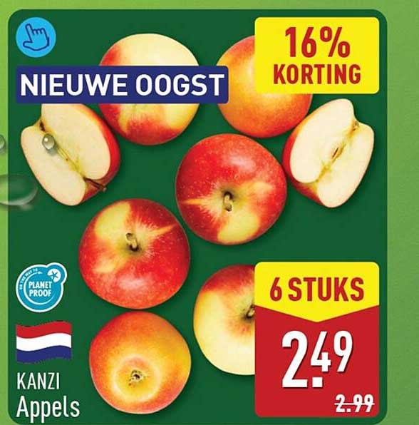 NIEUWE OOGST Kanzi Appels 16% KORTING 6 STUKS