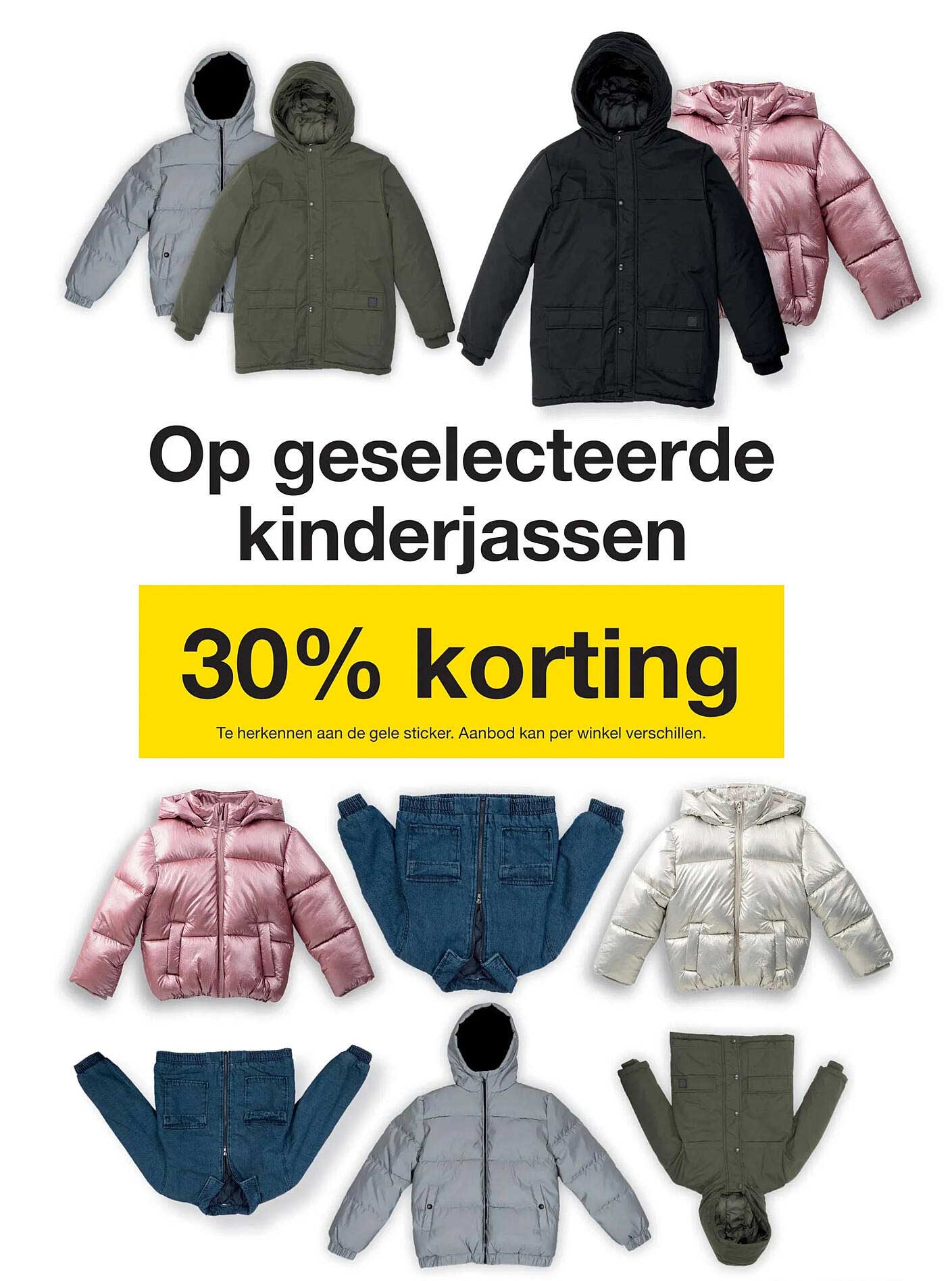 Op geselecteerde kinderjassen 30% korting