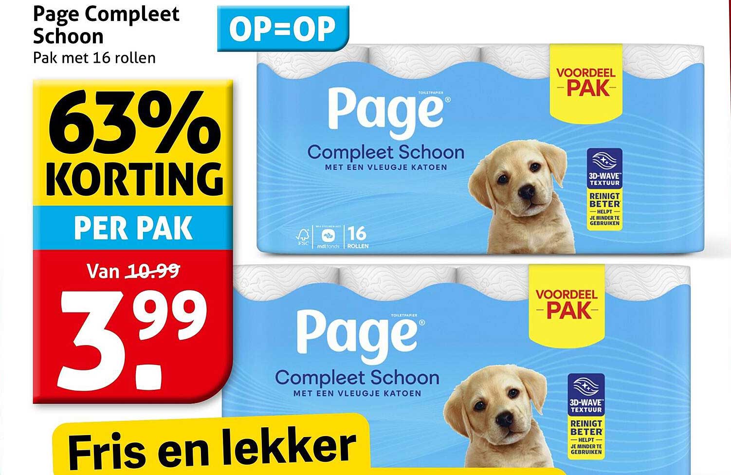 Page Compleet Schoon Pak met 16 rollen 63% KORTING PER PAK