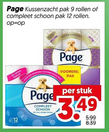 Page Kussenzacht pak 9 rollen of compleet schoon pak 12 rollen. op=op