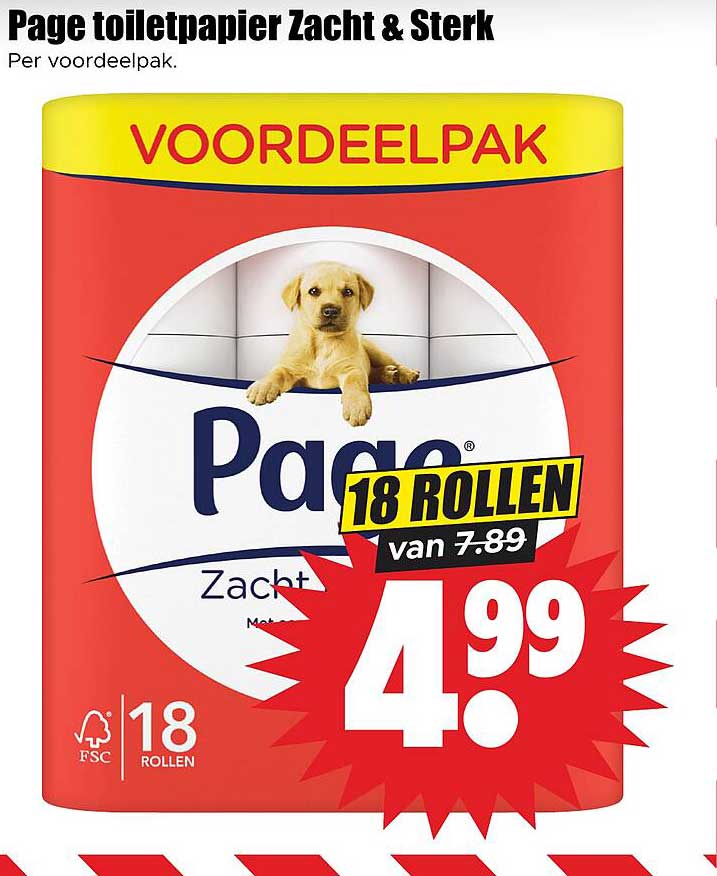 Page toiletpapier Zacht & Sterk Per voordeelpak 18 rollen