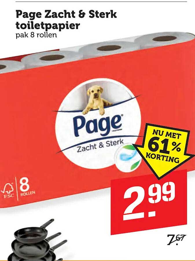 Page Zacht & Sterk toiletpapier pak 8 rollen